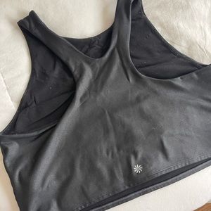 Athleta - Black Metallic Racerback Crop